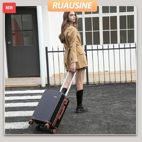 Hardside Carry-On Luggage with Spinner Wheels & TSA Lock - Picture 3 of 7